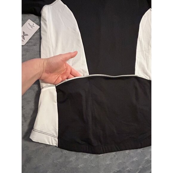 Xersion Women's Quick-Dri Black & White Cycling Shirt XL with Back Pockets NWT - Picture 6 of 10